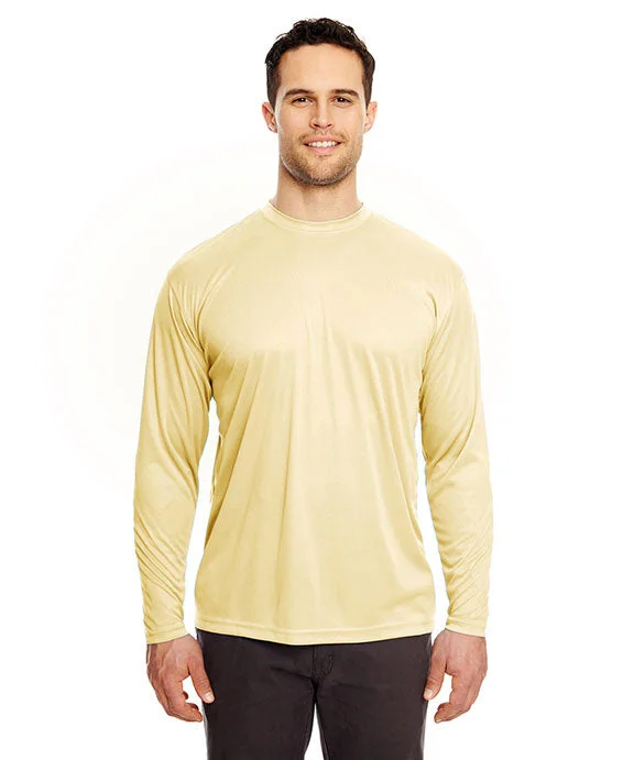 8422 UltraClub Adult Cool & Dry Sport Long-Sleeve Performance Interlock T-Shirt | Butter