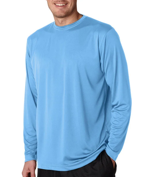 8422 UltraClub Adult Cool & Dry Sport Long-Sleeve Performance Interlock T-Shirt | Columbia Blue