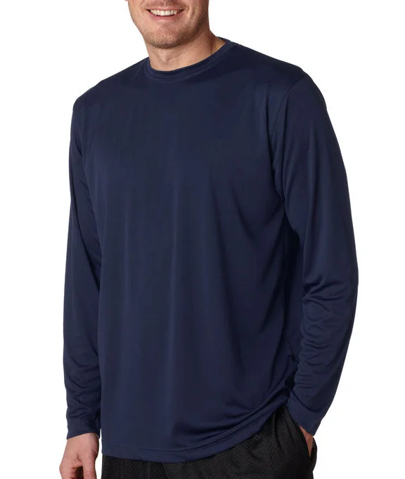 8422 UltraClub Adult Cool & Dry Sport Long-Sleeve Performance Interlock T-Shirt | Navy