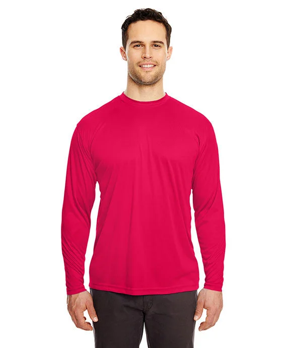 8422 UltraClub Adult Cool & Dry Sport Long-Sleeve Performance Interlock T-Shirt | Red