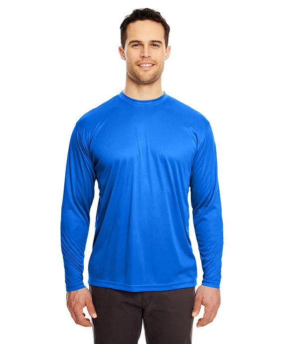 8422 UltraClub Adult Cool & Dry Sport Long-Sleeve Performance Interlock T-Shirt | Royal