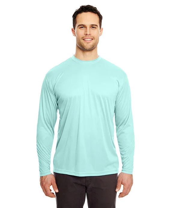 8422 UltraClub Adult Cool & Dry Sport Long-Sleeve Performance Interlock T-Shirt | Sea Frost