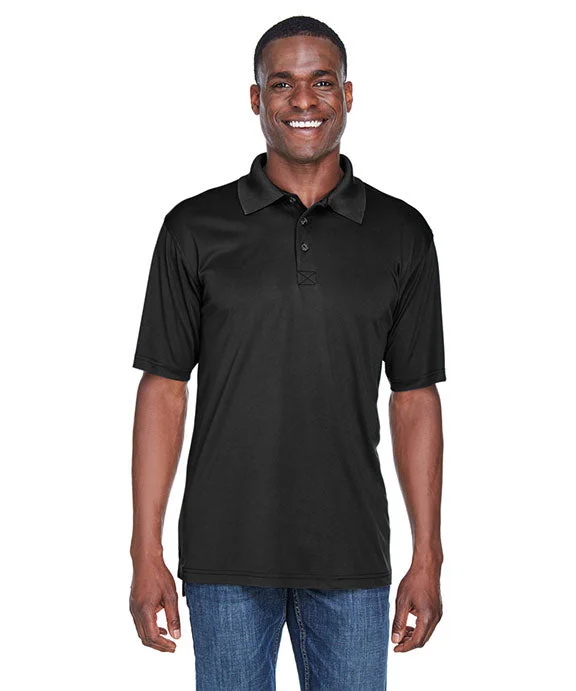 8425 - UltraClub Mens Cool & Dry Sport Performance Interlock Polo Shirt | Black