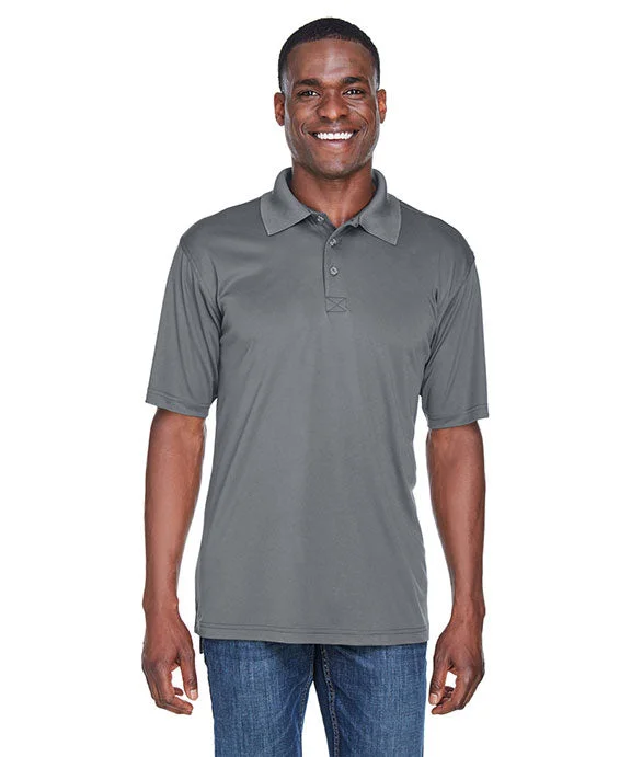 8425 - UltraClub Mens Cool & Dry Sport Performance Interlock Polo Shirt | Charcoal