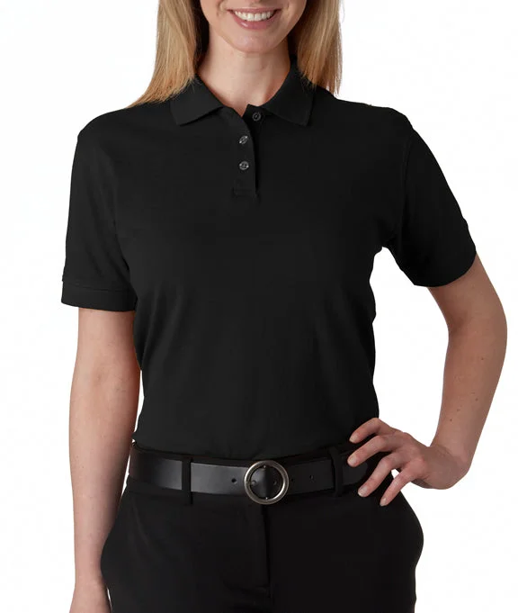 8530 - UltraClub Ladies Classic Piqué Polo Shirt | Black