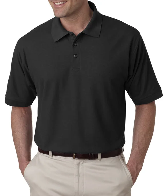 8540 - UltraClub Mens Whisper Piqué Polo Shirt | Black