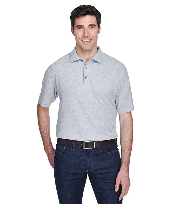 8540 - UltraClub Mens Whisper Piqué Polo Shirt | Heather Grey