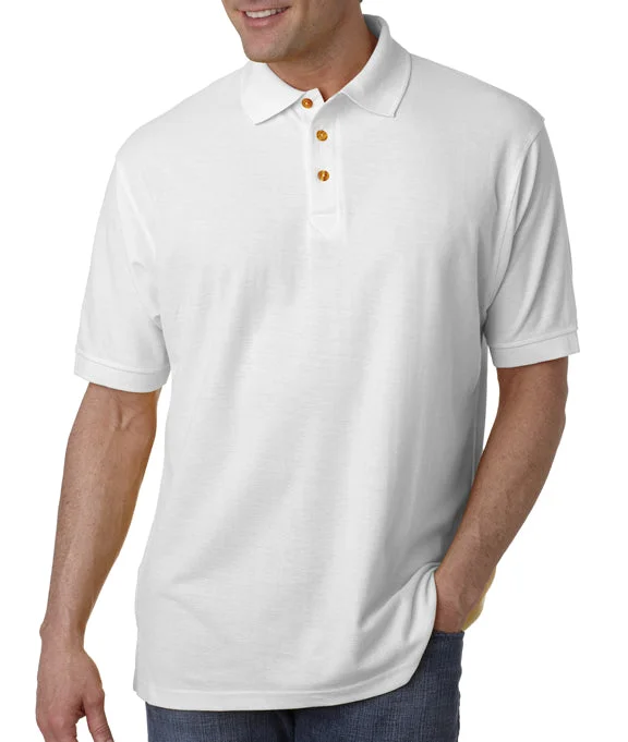 8540 - UltraClub Mens Whisper Piqué Polo Shirt | White