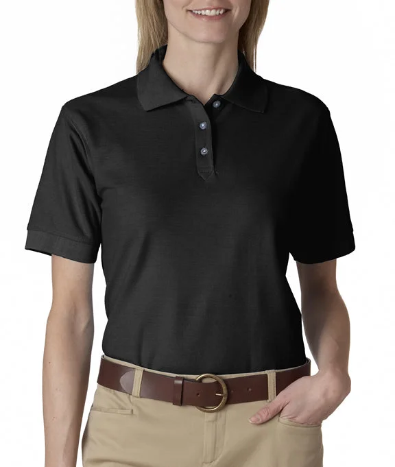 8541 - UltraClub Ladies Whisper Piqué Polo Shirt | Black