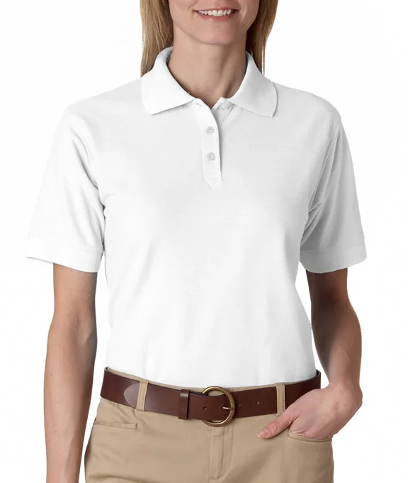 8541 - UltraClub Ladies Whisper Piqué Polo Shirt | White