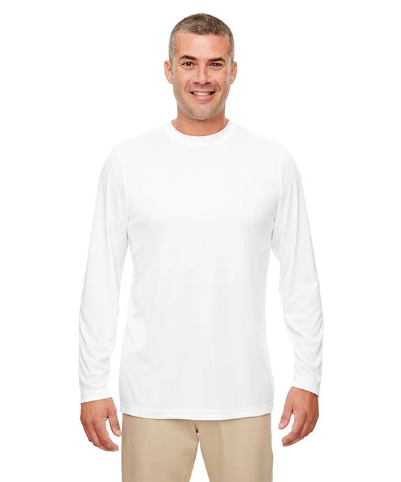 8622 - UltraClub Mens Cool & Dry Performance Long-Sleeve Top | White