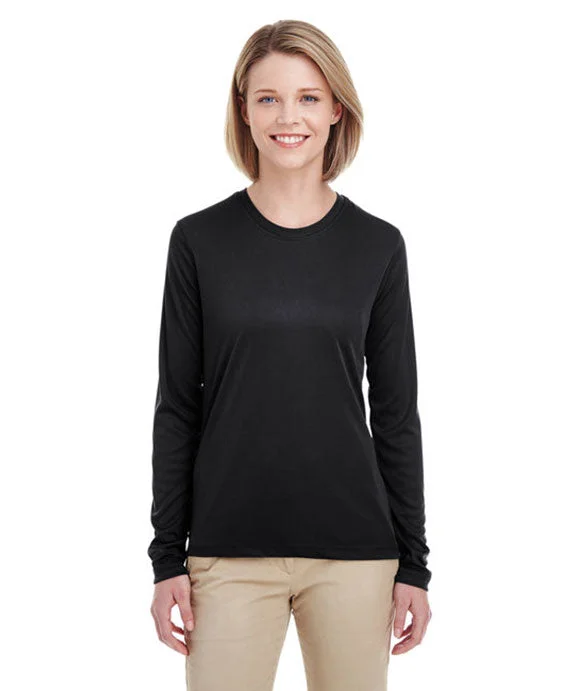 8622W - UltraClub Ladies Cool & Dry Performance Long-Sleeve Top | Black