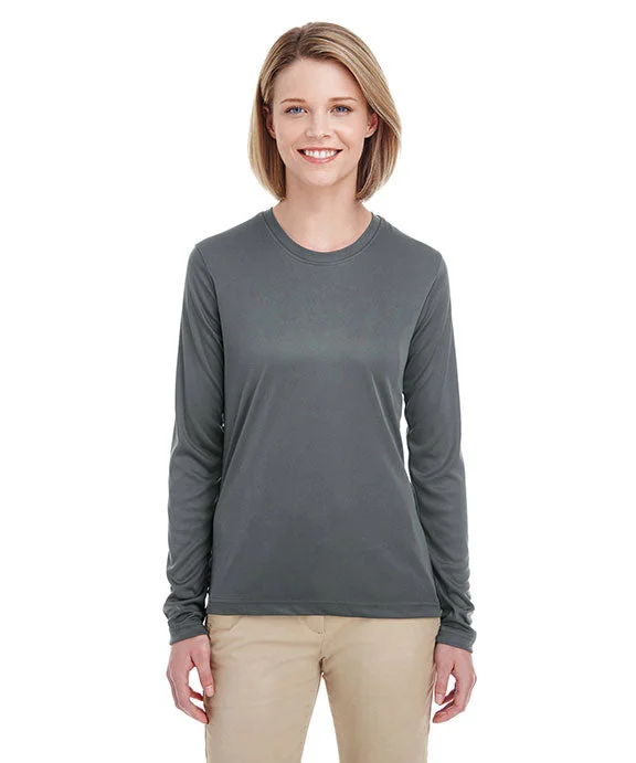 8622W - UltraClub Ladies Cool & Dry Performance Long-Sleeve Top | Charcoal