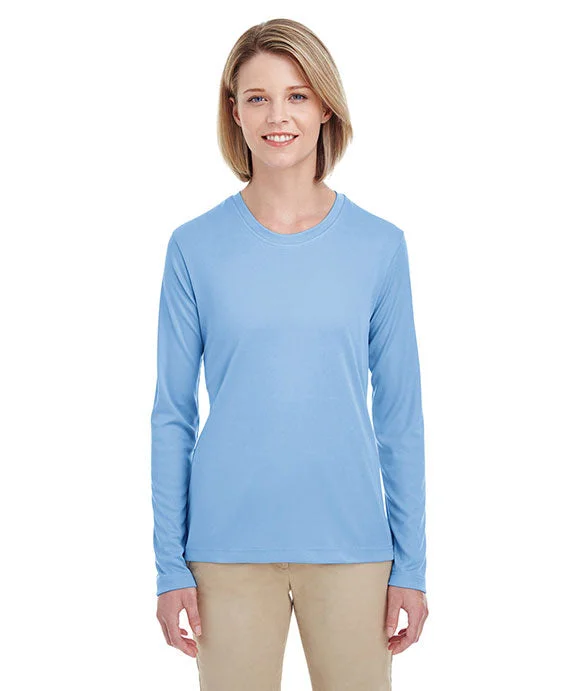 8622W - UltraClub Ladies Cool & Dry Performance Long-Sleeve Top | Columbia Blue