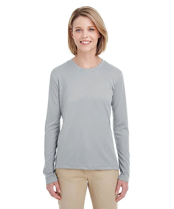 8622W - UltraClub Ladies Cool & Dry Performance Long-Sleeve Top | Grey