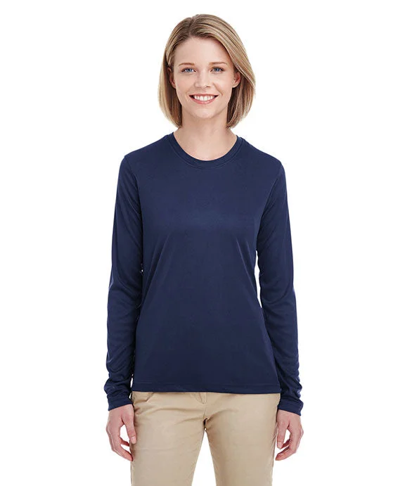 8622W - UltraClub Ladies Cool & Dry Performance Long-Sleeve Top | Navy