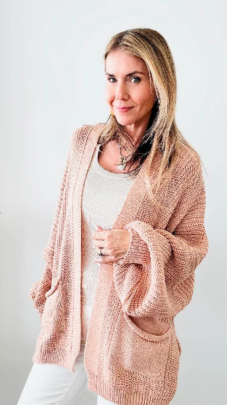 Sugar High Italian Cardigan-Blush