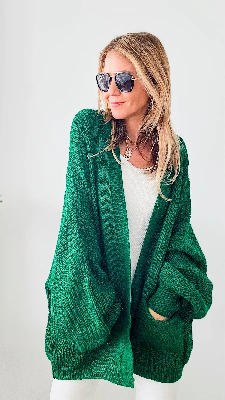 Sugar High Italian Cardigan - Kelly Green