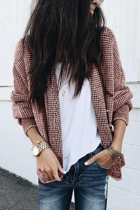 Textured Long Knit Cardigan