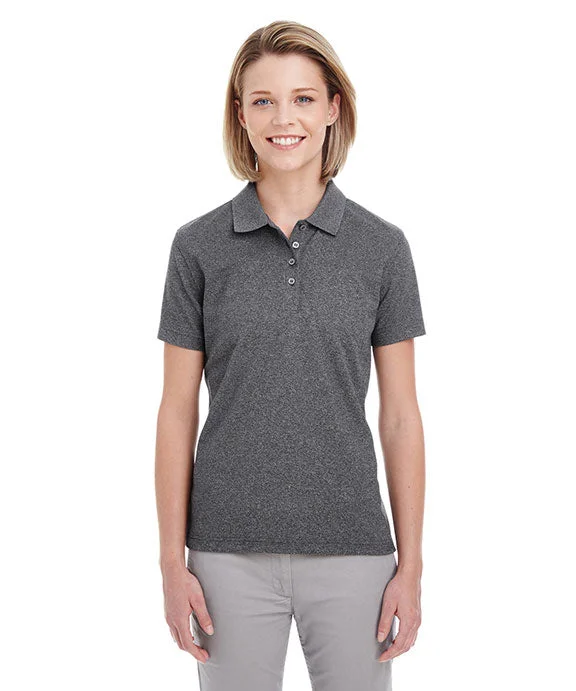 UC100W - UltraClub Ladies Heathered Piqué Polo Shirt | Black Heather