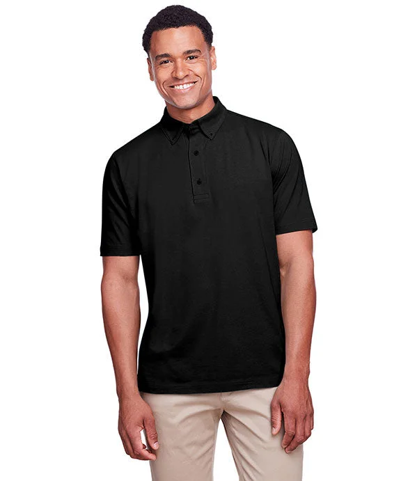 UC105 - UltraClub Mens Lakeshore Stretch Cotton Performance Polo Shirt | Black