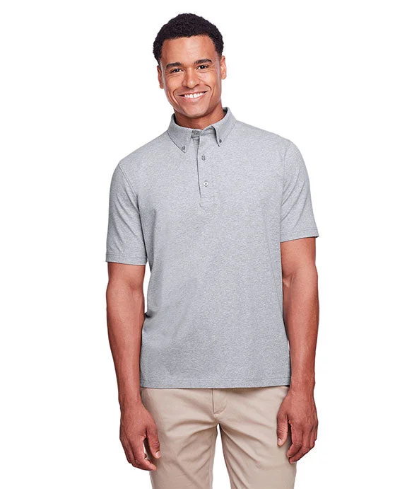 UC105 - UltraClub Mens Lakeshore Stretch Cotton Performance Polo Shirt | Heather Grey