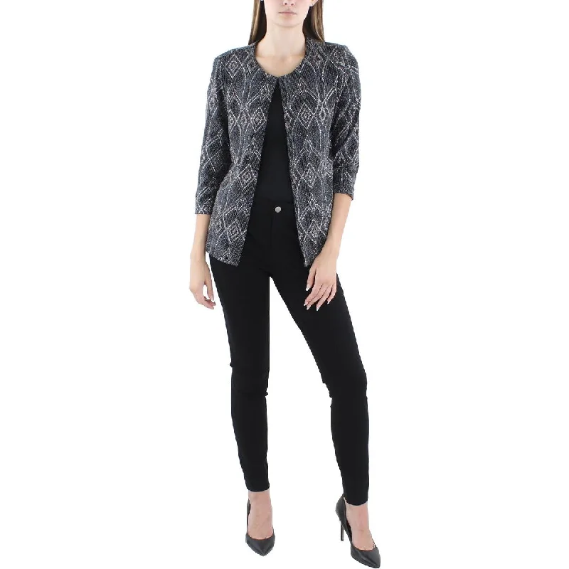 Womens Glitter Cardigan Collarless BlazerMaternity cardigan