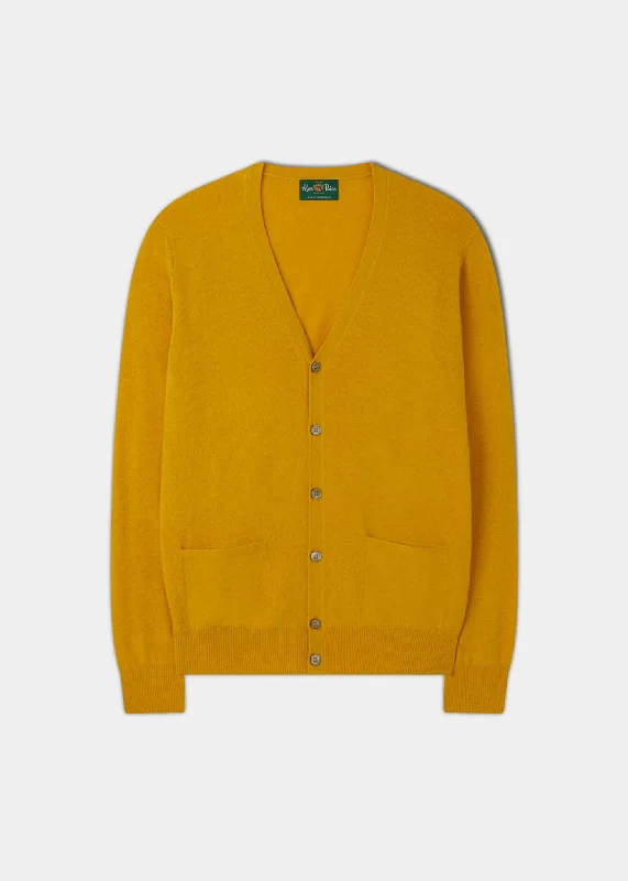 Men's Geelong Lambswool Cardigan in Honeybee - Classic Fit