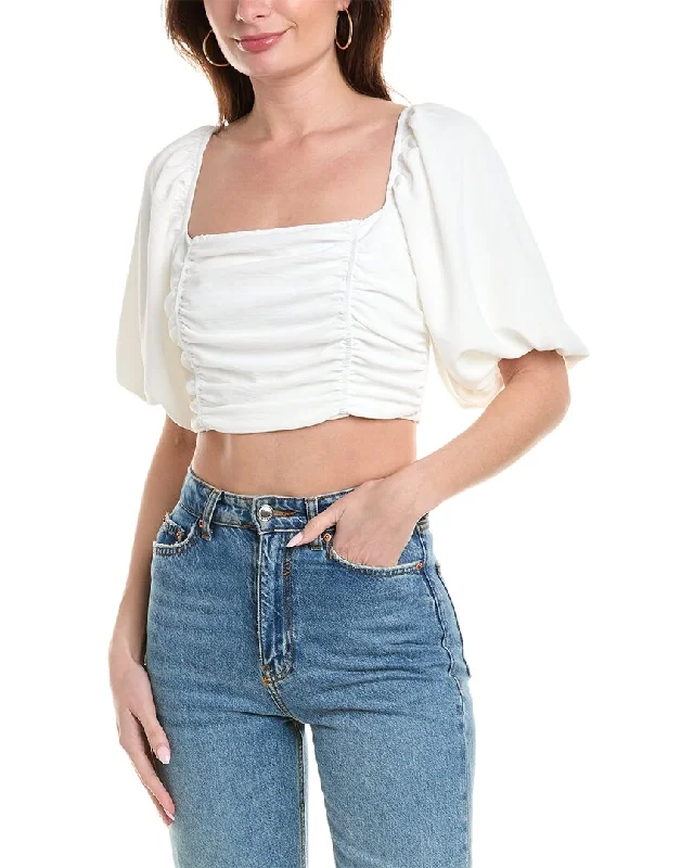 Isla Ciel Ruched Crop Blouse