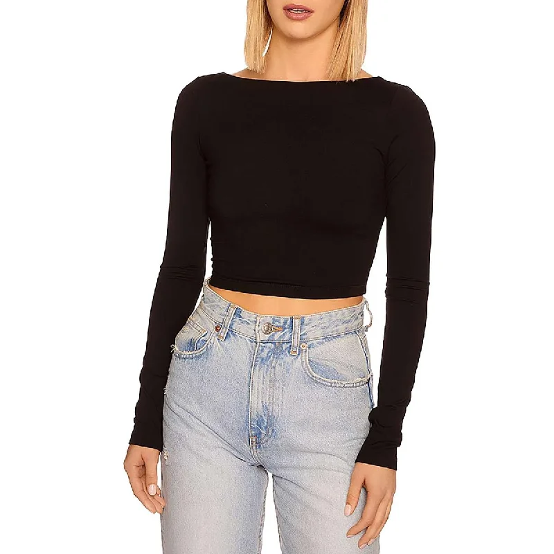 Womens Stretch Long Sleeve Cropped