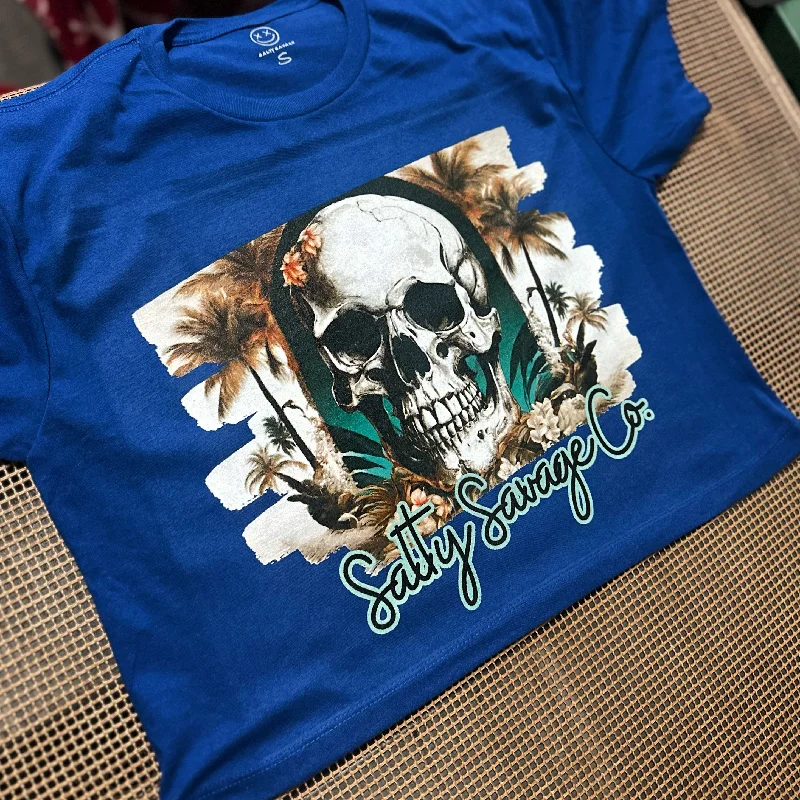 Salty Savage Ladies "Dead at Sea" Performance Crop Tee