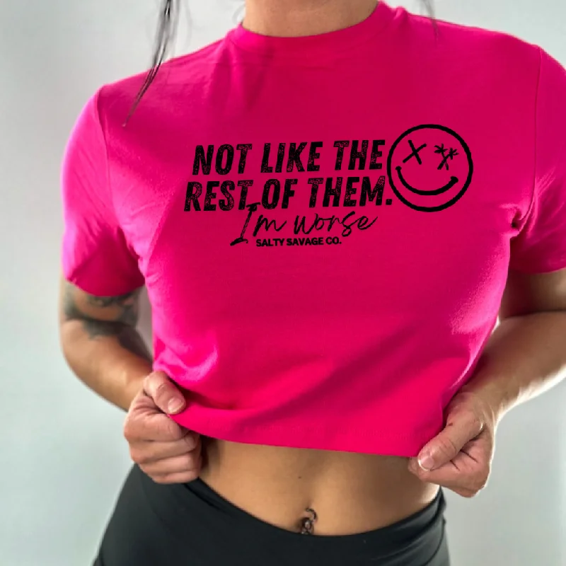 Salty Savage Ladies "I’m worse" Performance Crop Tee