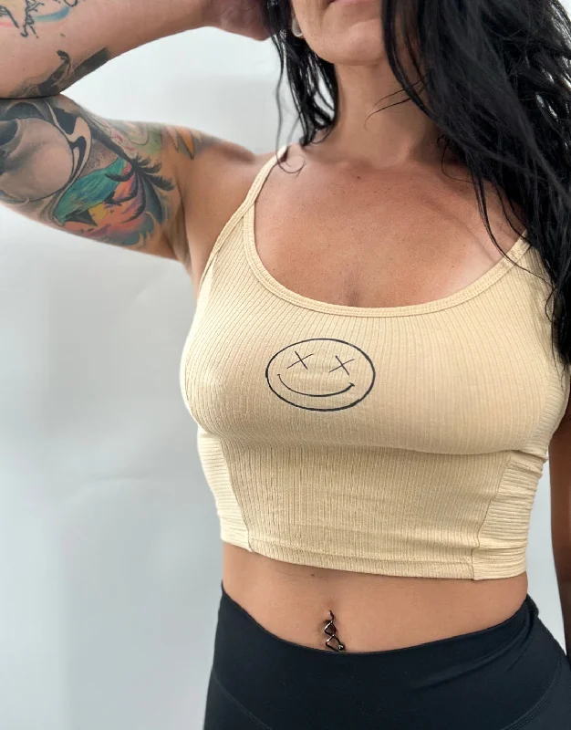 Salty Savage Ladies “OG Smile” Ribbed Cami Crop Top