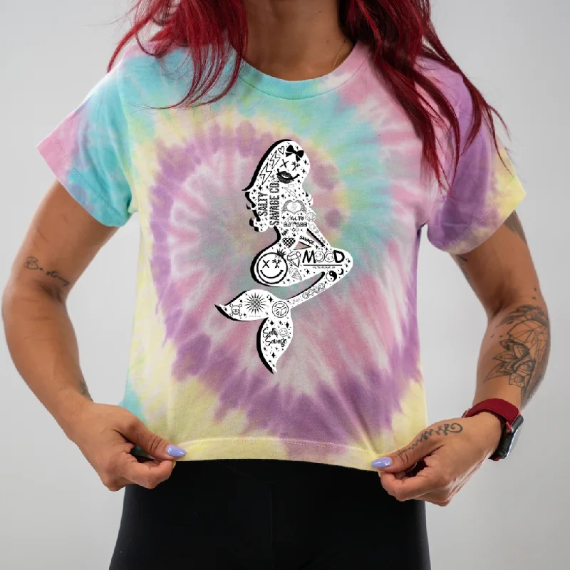 Salty Savage Ladies "Salty Siren” Spiral Tie Dye Crop Tee